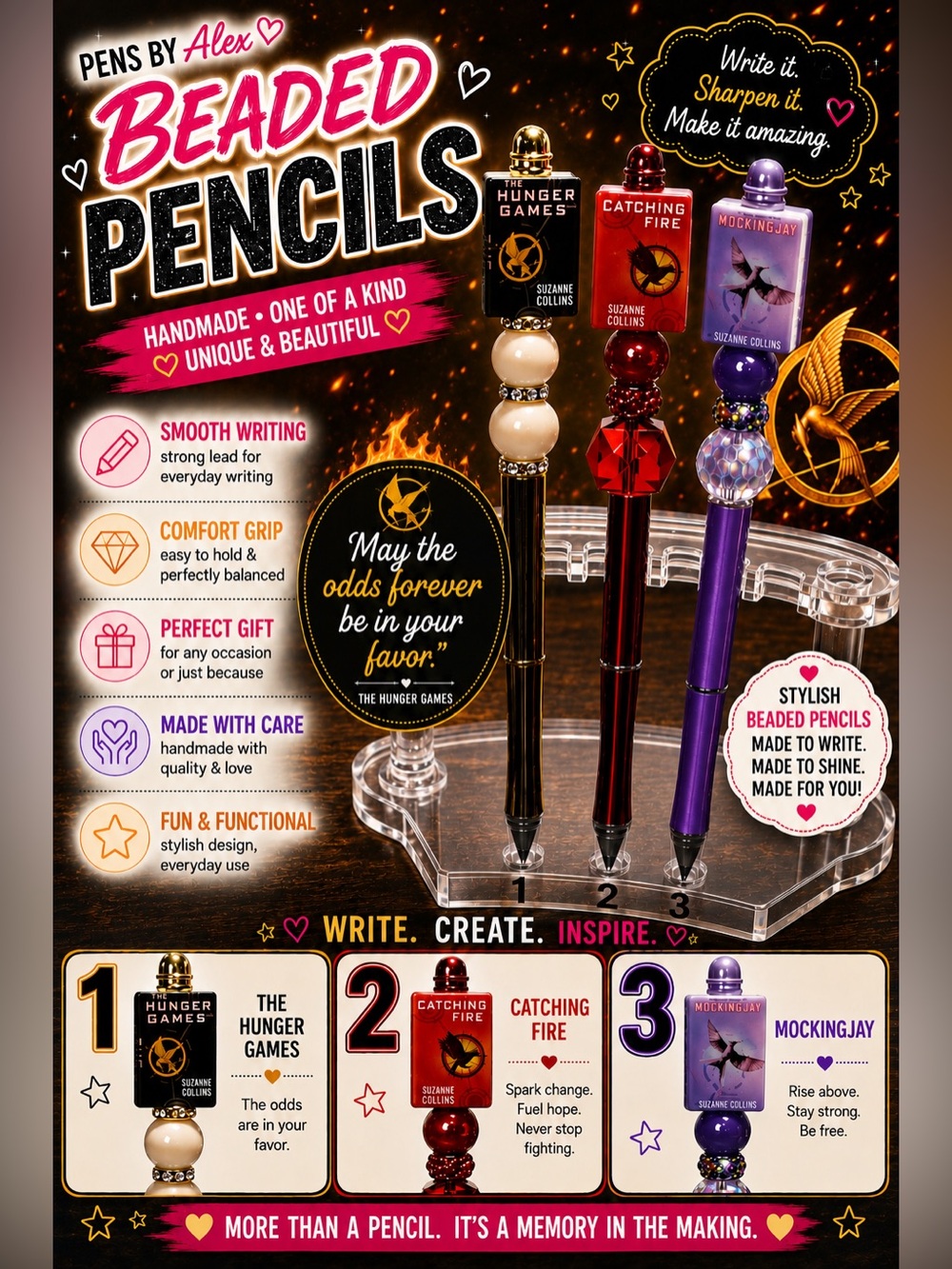 Pens By Alex - Hunger Game Books (Pencils)